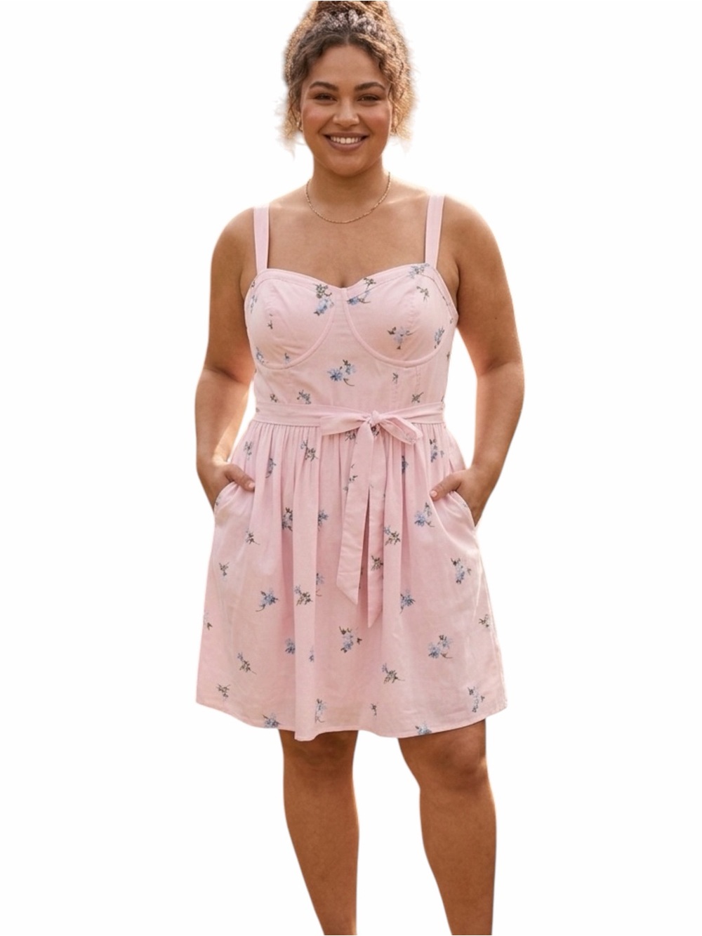 Abercrombie & Fitch Pink Floral Corset Mini Dress NWT Size XLP